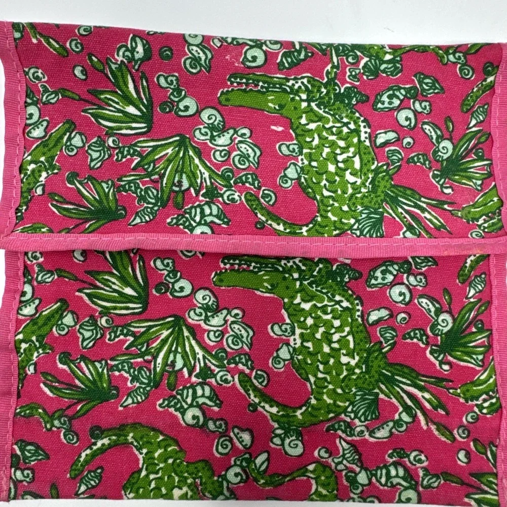 Lilly Pulitzer Reusable Insulated Sandwich Snack Bag Pink Green pink alligator 2